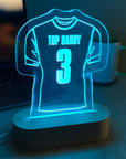 LED Football Shirt Desk Sign Personalised with text and number of your choice