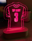 LED Football Shirt Desk Sign Personalised with text and number of your choice