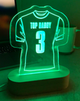 LED Football Shirt Desk Sign Personalised with text and number of your choice